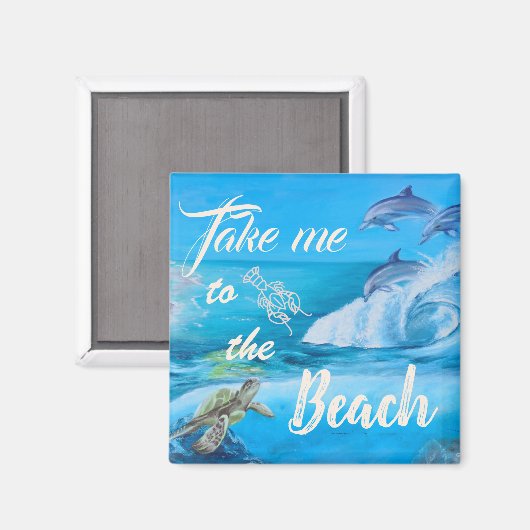 strand- en zeebioschilders magneet (Voorkant / Achterkant)