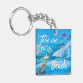 strand- en zeebioschilders sleutelhanger (Voorkant Links)