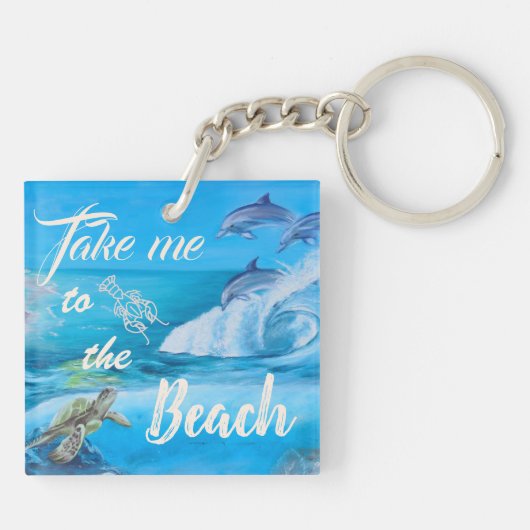 strand- en zeebioschilders sleutelhanger (Achterkant)