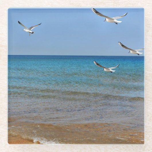 strand en zeegarren glazen onderzetter (Voorkant)