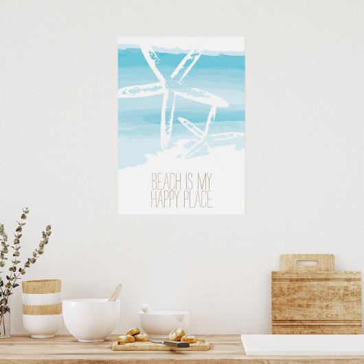 Strand en zeester | POSTER (Keuken)