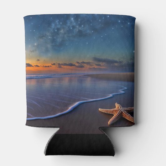 Strand en Zeester Zee Koozie (Achterkant)