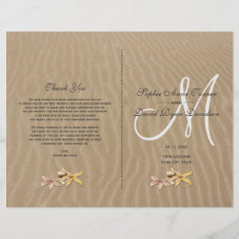 Strand en Zeesterren Bruiloftsprogramma Flyer
