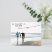 Strand- en zonneschijn vakantiekaart - PERSONALISE Feestdagenkaart (Staand voorkant)