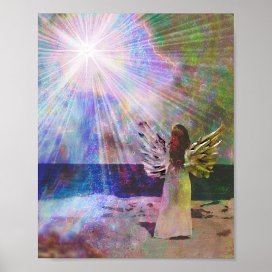 Strand Engel van Licht Muur Kunstprint Poster (Voorkant)