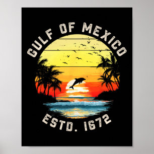 strand Est 1672 Retro zon Mannen vrouwen Golf Poster