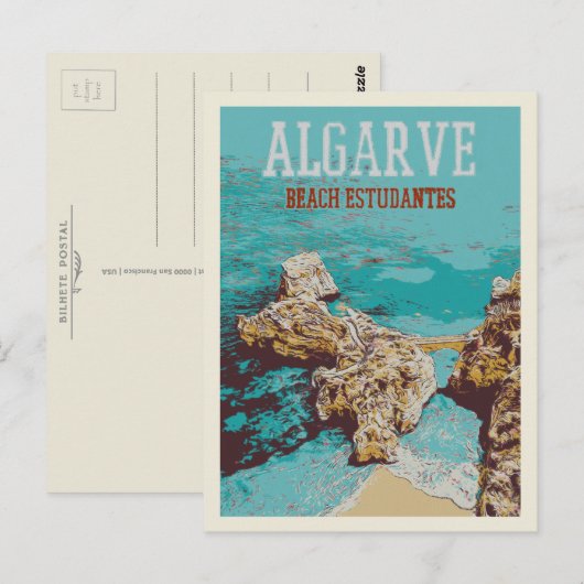 Strand Estudantes, Lagos Algarve Portugal - Uniek Briefkaart (Voorkant / Achterkant)