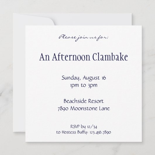 strand etsen bewerkbare uitnodigingen (Achterkant)