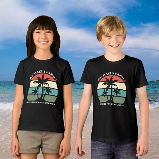 Strand Familie Reünie Palm Tree Sunset Kinder Tri-Blend Shirt