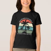 Strand Familie Reünie Palm Tree Sunset Kinder Tri-Blend Shirt (Voorkant)