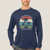 Strand Familie Reünie Palm Tree Sunset Lange Mouw Tri-Blend Shirt (Voorkant volledig)