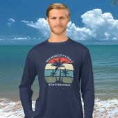 Strand Familie Reünie Palm Tree Sunset Lange Mouw Tri-Blend Shirt