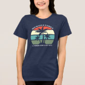 Strand Familie Reünie Palm Tree Sunset Vrouwen Tri-Blend Shirt (Voorkant)