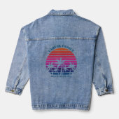 Strand familie reünie tropische palmboom denim jacket (Achterkant)