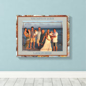 Strand Familie Vakantie Foto Familienaam en Jaar Canvas Afdruk (Insitu (Houten vloer))