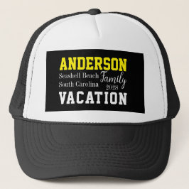 Strand Familie Vakantie Zomer Typografie Trucker Pet