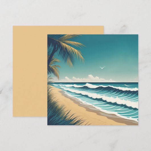 strand feestdagenkaart (Voorkant / Achterkant)