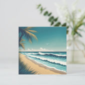 strand feestdagenkaart (Staand voorkant)