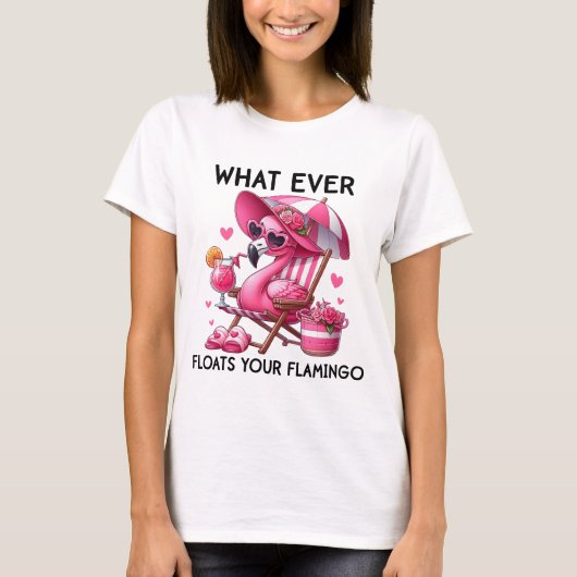 Strand Flamingo Shirt | Pink Summer Vibes T-shirt (Voorkant)