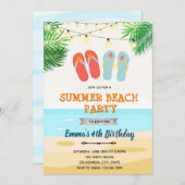 Strand flip flop verjaardag kaart (Voorkant / Achterkant)