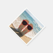Strand Flip-flops met Rode Zonnebril Servet (Hoek)
