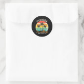 Strand Florida roept en moet gaan Funny Zomer Ronde Sticker (Tas)