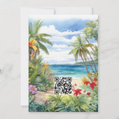 Strand Foliage Bloemen Zomer Bruiloft Kaart (Achterkant)