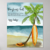 Strand - Fopspeen zoek spel baby shower Poster (Voorkant)