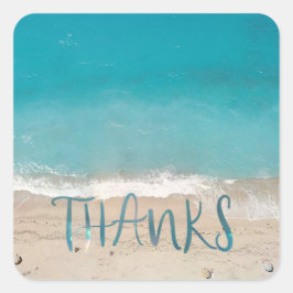 Strand foto Bedankt Vierkante Sticker