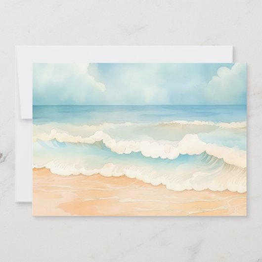 Strand foto boog bruiloft kaart (Achterkant)