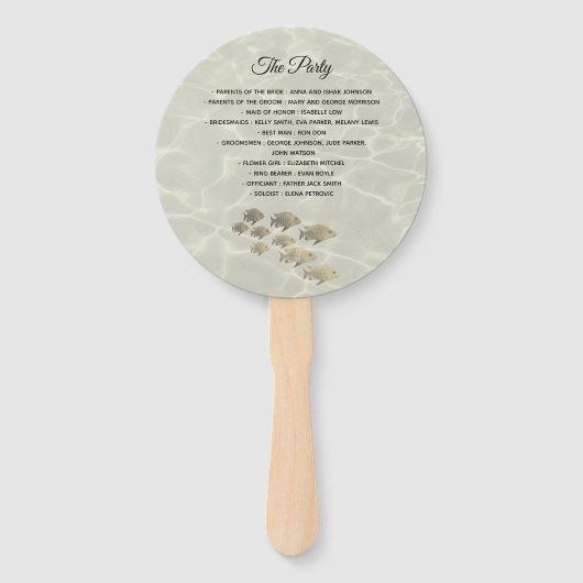 Strand foto bruiloft feest handwaaier (Achterkant)