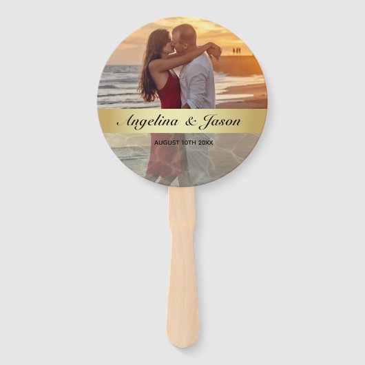 Strand foto bruiloft feest handwaaier (Voorkant)