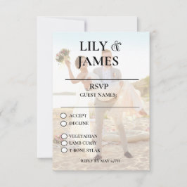 Strand Foto Bruiloft RSVP Kaart