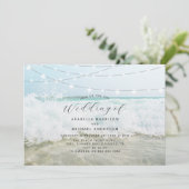 Strand foto bruiloft uitnodiging (Staand voorkant)