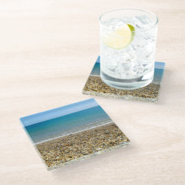 Strand foto glas onderzetter