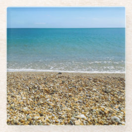 Strand foto glas onderzetter glazen onderzetter