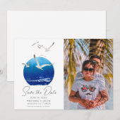 Strand Foto Kust Bruiloft Save The Date (Voorkant / Achterkant)