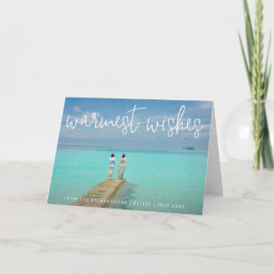Strand Foto met Hartelijke Wensen Elegante Kerstmi Feestdagen Kaart