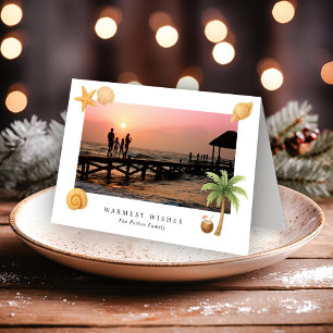 Strand Foto Moderne Kerst met Hartelijke Wensen Feestdagen Kaart