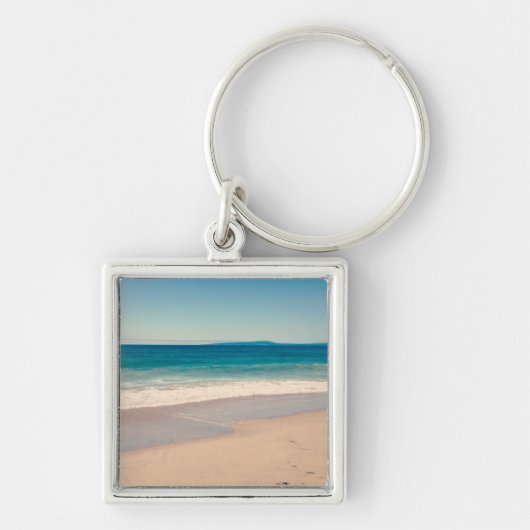 Strand Foto Oceaan Blauwe Scène Sleutelhanger (Voorkant)