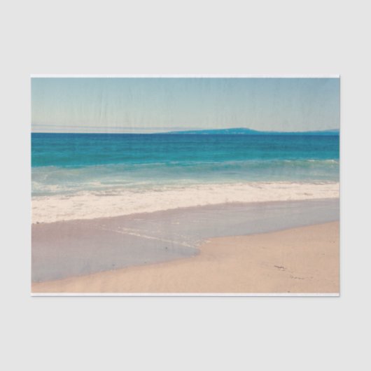 Strand Foto Oceaan Blauwe Scène Tissuepapier (Voorkant)