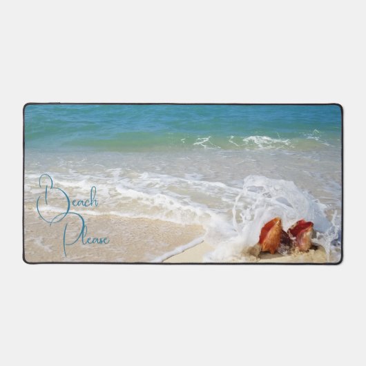 Strand Foto STRAND ALSJEBLIEFT Gezegde Custom Bureaumat (Voorkant)