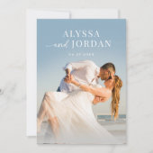 Strand Fotohuwelijksuitnodiging | Modern Minimalis Kaart (Voorkant)