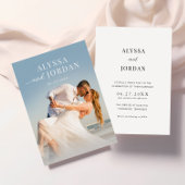 Strand Fotohuwelijksuitnodiging | Modern Minimalis Kaart