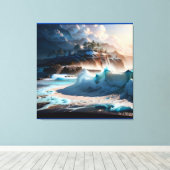 Strand Front Ocean Waves Landschap 1 Canvas Afdruk (Insitu (Houten vloer))