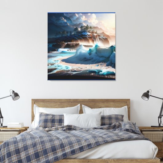 Strand Front Ocean Waves Landschap 1 Canvas Afdruk (Insitu (Slaapkamer))