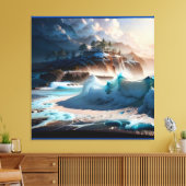 Strand Front Ocean Waves Landschap 1 Canvas Afdruk (Insitu (Woonkamer))