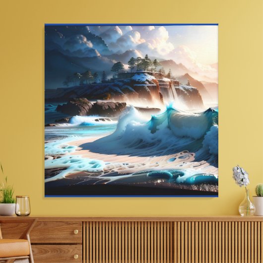 Strand Front Ocean Waves Landschap 1 Canvas Afdruk (Insitu (Woonkamer))