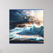 Strand Front Ocean Waves Landschap 1 Canvas Afdruk (Voorkant)