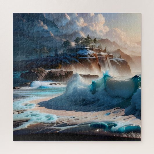 Strand Front Ocean Waves Landschap 1 Legpuzzel (Verticaal)